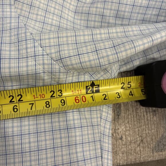 Brooks Brothers Traditional Fit Non-Iron Shirt Large Blue White Check Polo BD - Picture 8 of 10